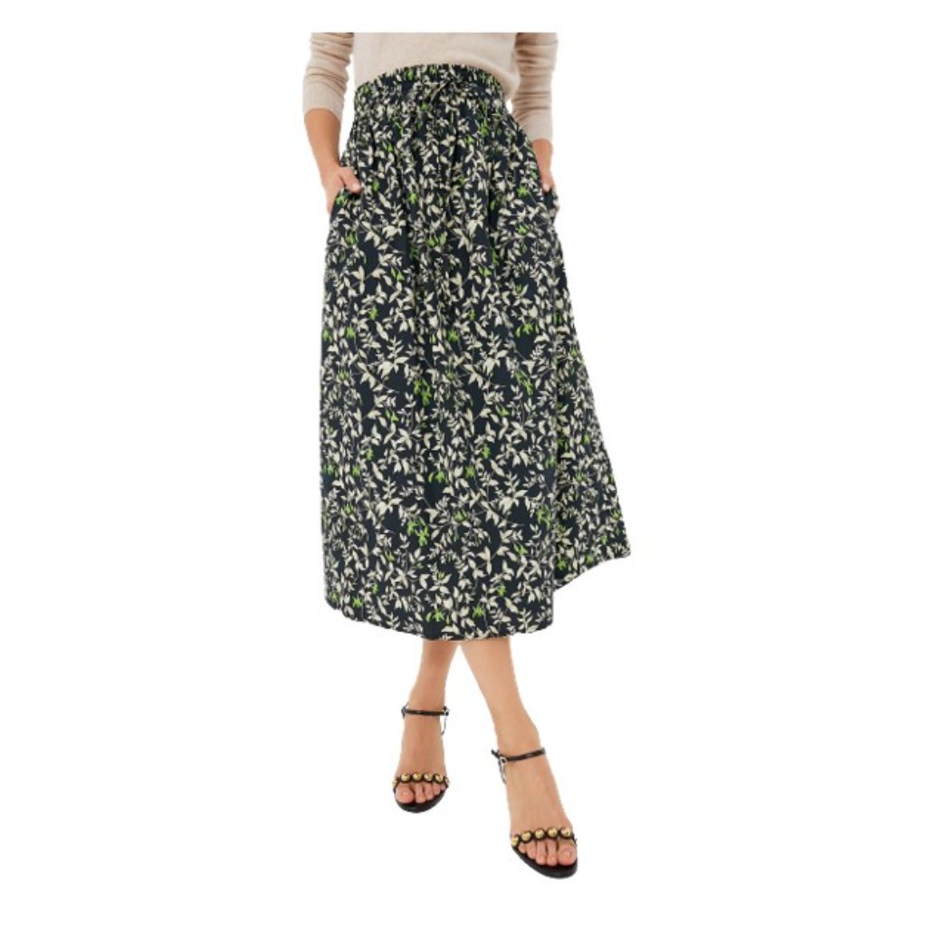 Floral Midi Skirt Work Church Outfit Tuckernuck Cece Verdant Iris Xxs